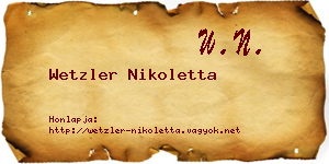 Wetzler Nikoletta névjegykártya